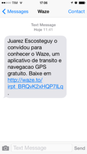 Compartilhamento app Waze