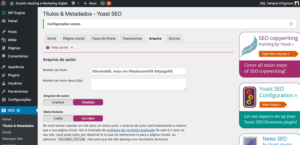 Configuração de Arquivo de Autor para SEO no WordPress